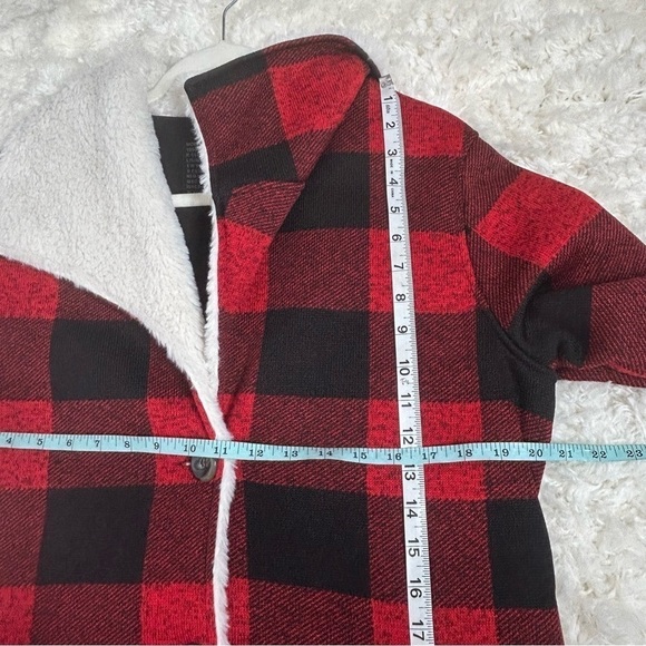 Steve Madden Plaid Faux Sherpa Collared Trench Coat NWT - Picture 15 of 16